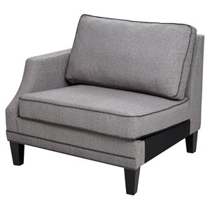 madison park signature gordon polyester modular sofa left arm in gray/ebony