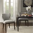 Madison Park Signature Hutton Wood and Fabric Dining Chair in Gray (Set of 2)