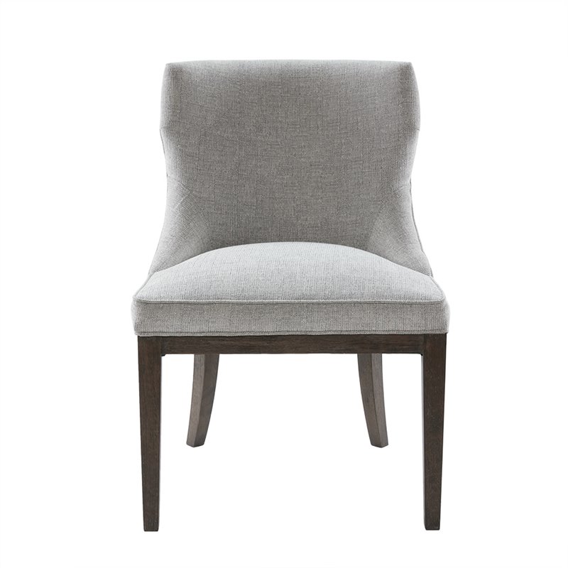 Madison Park Signature Hutton Wood and Fabric Dining Chair in Gray (Set of 2)