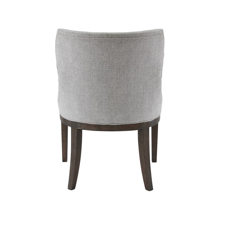 Madison Park Signature Hutton Wood and Fabric Dining Chair in Gray (Set of 2)
