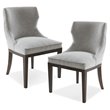 Madison Park Signature Hutton Wood and Fabric Dining Chair in Gray (Set of 2)