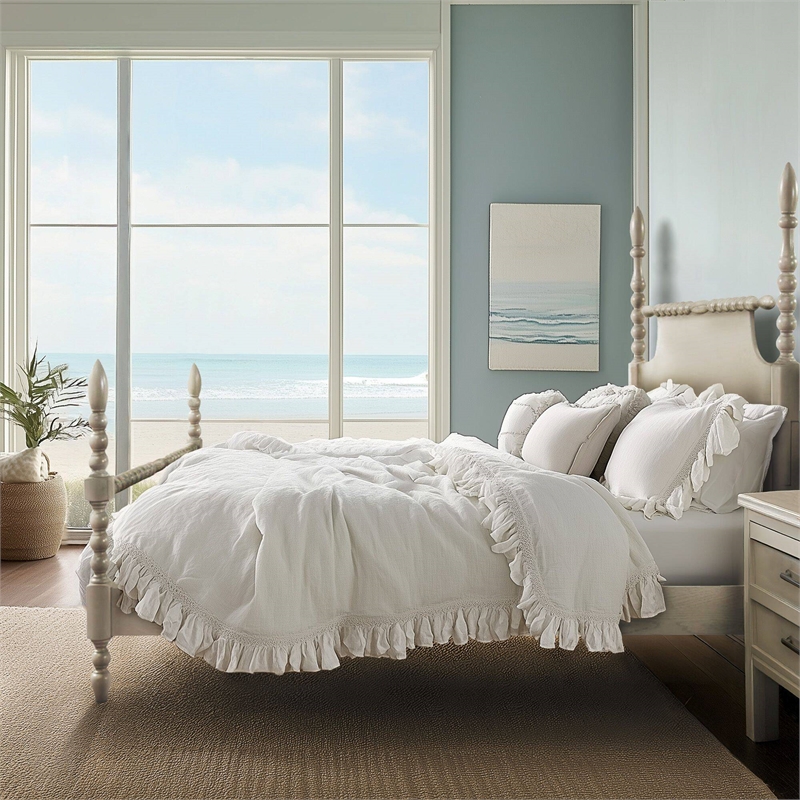 Madison Park Signature Beckett Solid Wood King Bed in Natural Whitewash