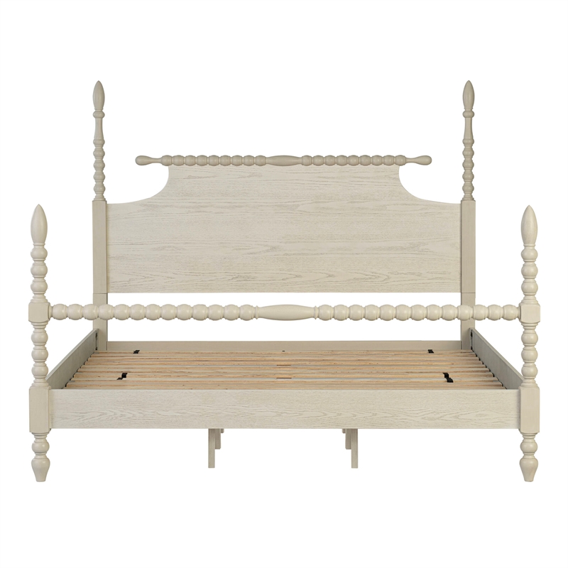 Madison Park Signature Beckett Solid Wood King Bed in Natural Whitewash