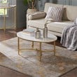 Madison Park Signature Bordeaux Metal and Marble Coffee Table in White/Gold