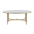 Madison Park Signature Bordeaux Metal and Marble Coffee Table in White/Gold