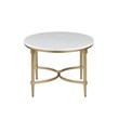 Madison Park Signature Bordeaux Metal and Marble Coffee Table in White/Gold
