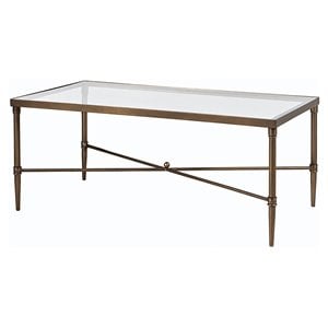 Madison Park Signature Porter 24&quot Rectangle Metal Glass Coffee Table in Bronze