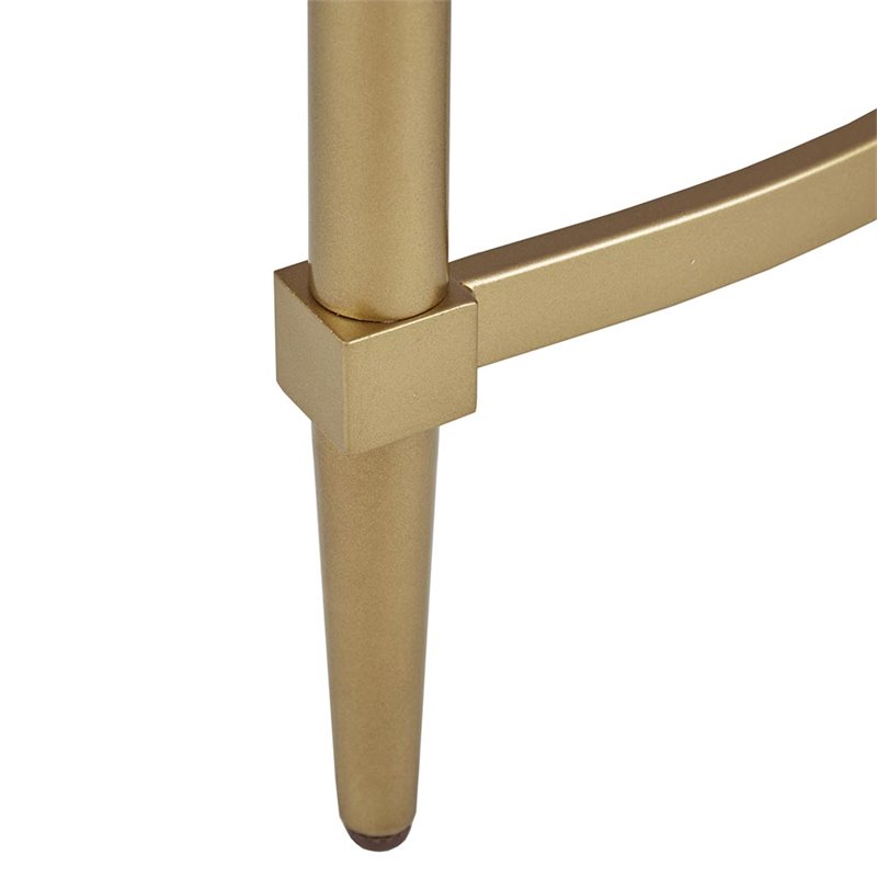 Madison Park Signature Bordeaux Metal and Marble Console Table in Gold/White