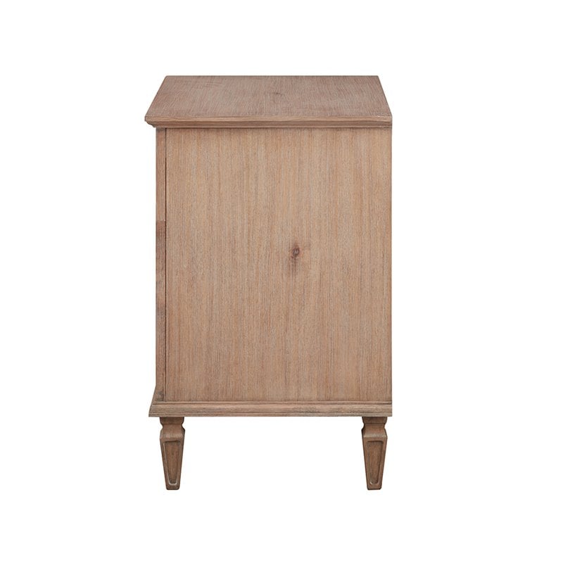 Madison Park Signature Victoria Acacia Wood Veneer Nightstand in Natural