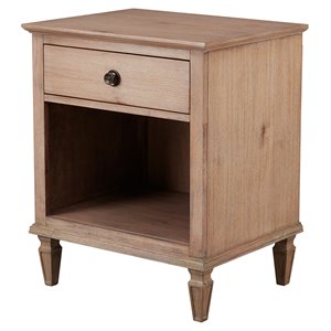 Madison Park Signature Victoria Acacia Wood Veneer Nightstand in Natural