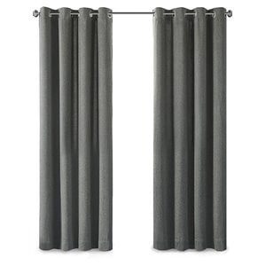 madison park englewood polyester grommet top window panel in charcoal