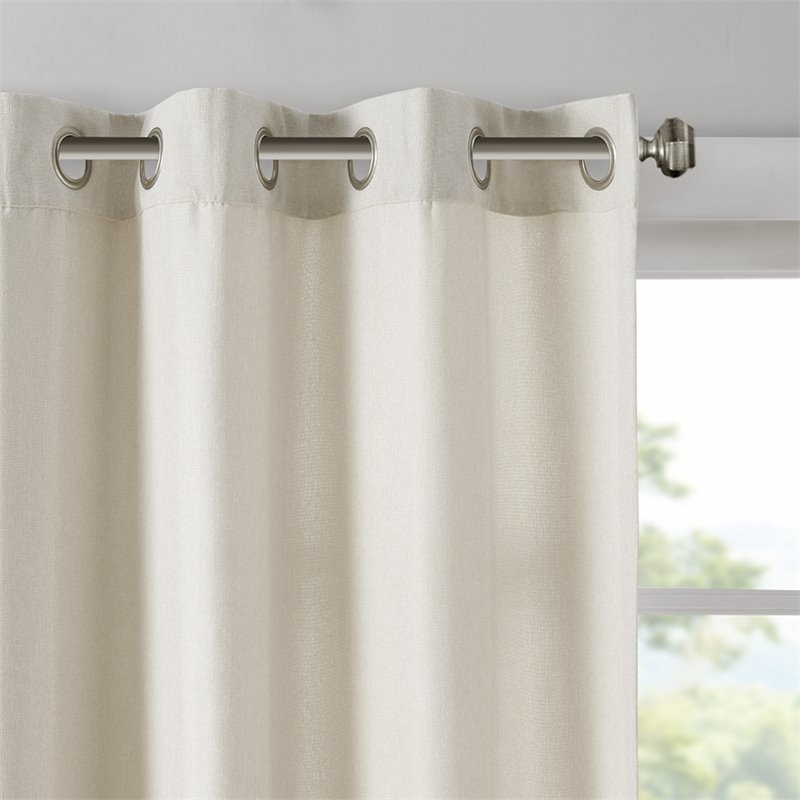 Madison Park Englewood Polyester Grommet Top Window Panel in Natural