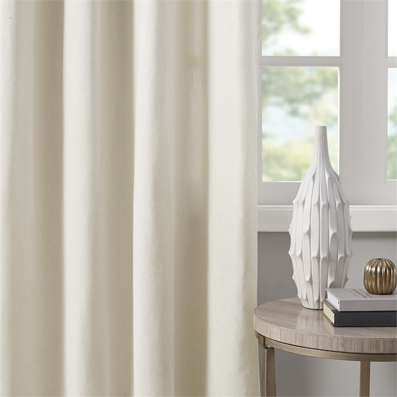 Madison Park Englewood Polyester Grommet Top Window Panel in Natural