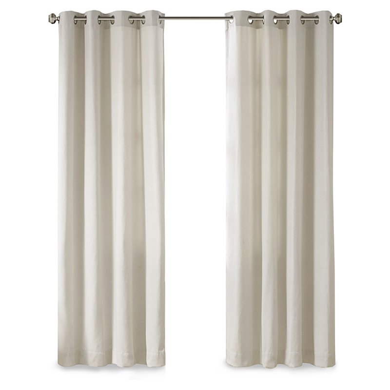 Madison Park Englewood Polyester Grommet Top Window Panel in Natural
