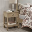 Madison Park Signature Victoria Rubber wood Metal Bedside Table in Light Natural