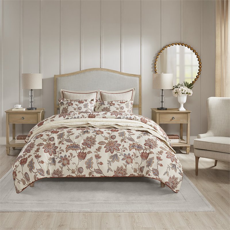 Madison Park Signature Victoria Rubber wood Metal Bedside Table in Light Natural