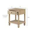 Madison Park Signature Victoria Rubber wood Metal Bedside Table in Light Natural