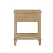Madison Park Signature Victoria Rubber wood Metal Bedside Table in Light Natural