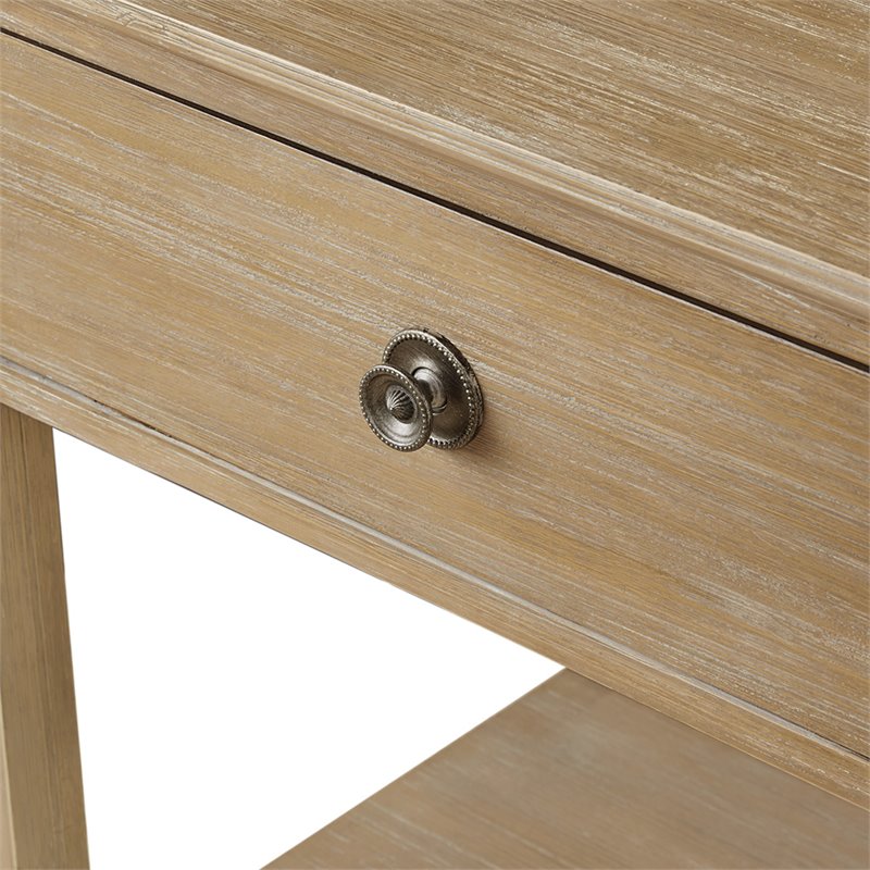 Madison Park Signature Victoria Rubber wood Metal Bedside Table