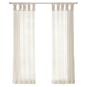 madison park ceres polyester fabric twisted tab poly voile window pair in ivory