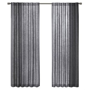 madison park kane polyester fabric texture woven window panel in black