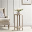 Martha Stewart Bedford Solid Wood and Rattan Accent Table in Natural