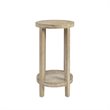Martha Stewart Bedford Solid Wood and Rattan Accent Table in Natural