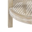 Martha Stewart Bedford Solid Wood and Rattan Accent Table in Natural