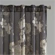 Madison Park Simone Polyester Floral Rod Pocket and Back Tab Voile Sheer - Black