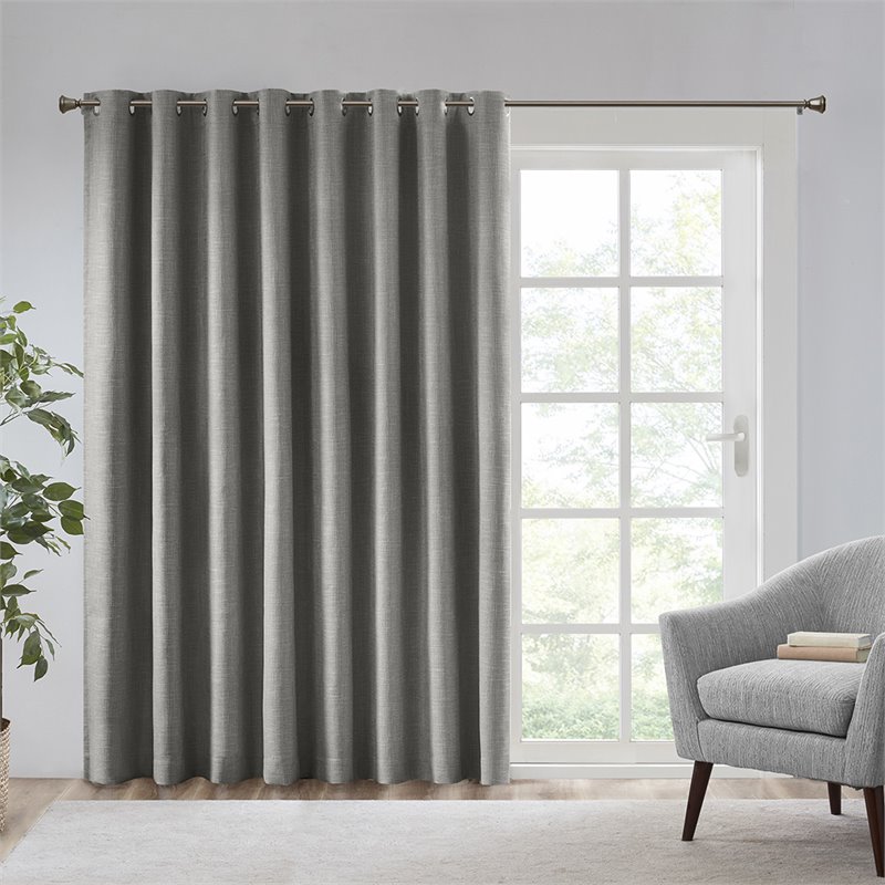 SunSmart Maya Polyester Fabric Heathered Window Panel in Gray