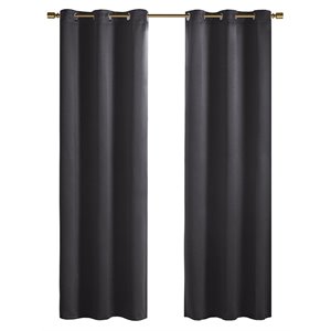 sunsmart taren 100 percent polyester fabric solid thermal panel pair in black