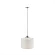 INK+IVY Pacific Modern Metal and Fabric Pendant in Plated Silver/White