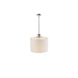 INK+IVY Pacific Modern Metal and Fabric Pendant in Plated Silver/White