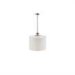 INK+IVY Pacific Modern Metal and Fabric Pendant in Plated Silver/White