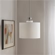 INK+IVY Pacific Modern Metal and Fabric Pendant in Plated Silver/White