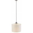 INK+IVY Pacific Modern Metal and Fabric Pendant in Plated Silver/White