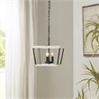 INK+IVY Adele 3-Light Modern Metal Pendant in Black/White Finish