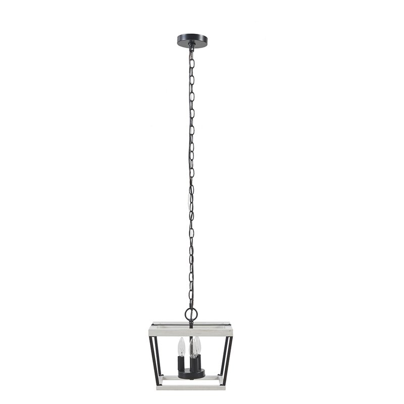 INK+IVY Adele 3-Light Modern Metal Pendant in Black/White Finish