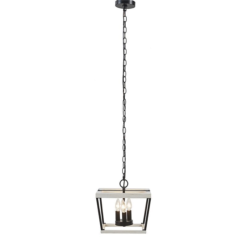 INK+IVY Adele 3-Light Modern Metal Pendant in Black/White Finish
