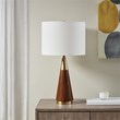 INK+IVY Modern Rubber Wood and Metal Table Lamp in Espresso/Gold