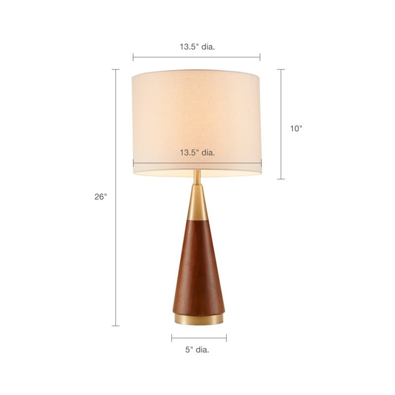 INK+IVY Modern Rubber Wood and Metal Table Lamp in Espresso/Gold