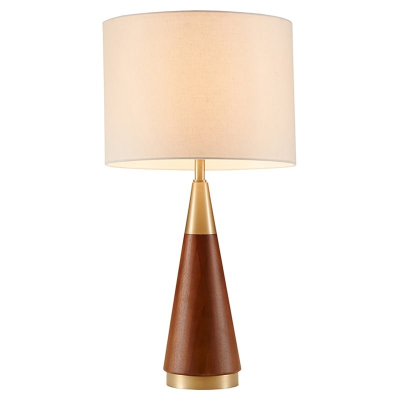 INK+IVY Modern Rubber Wood and Metal Table Lamp in Espresso/Gold