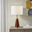 INK+IVY Modern Rubber Wood and Metal Table Lamp in Espresso/Gold