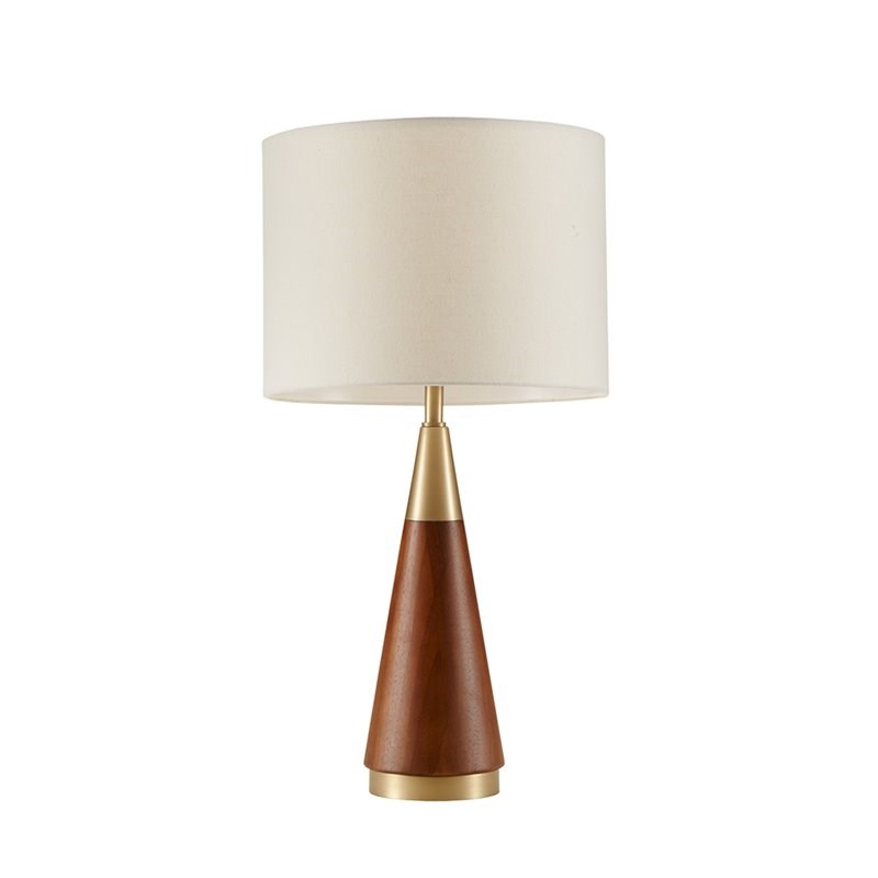 INK+IVY Modern Rubber Wood and Metal Table Lamp in Espresso/Gold