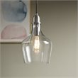 Hampton Hill Auburn 1-Light Transitional Metal and Glass Pendant in Silver