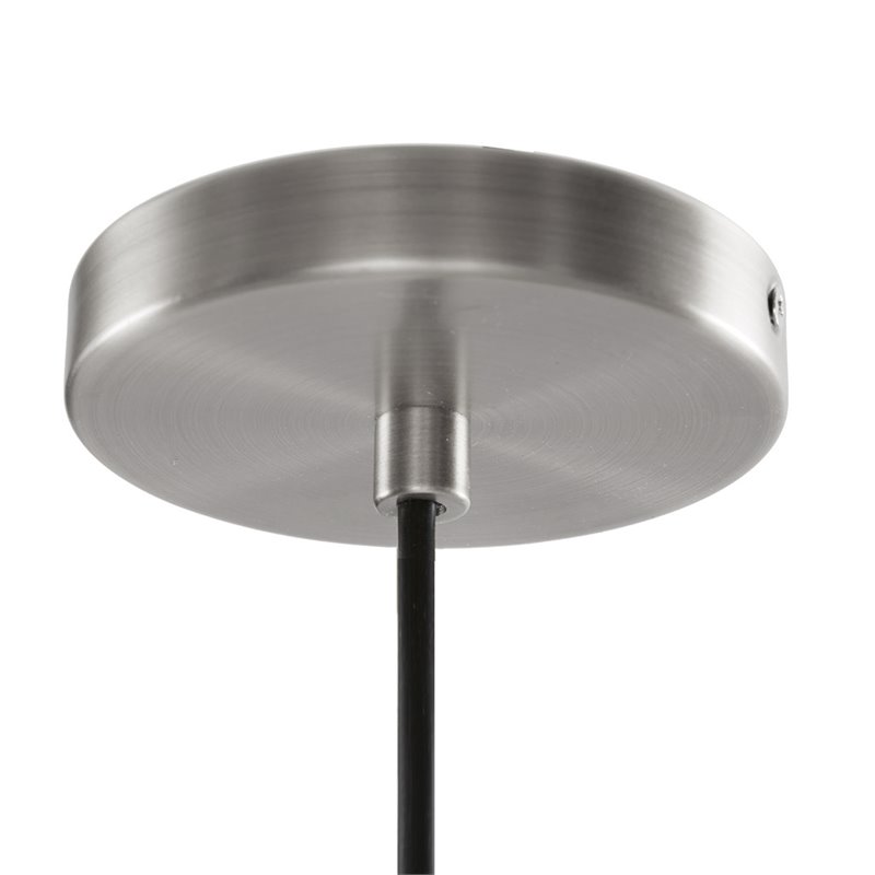 Hampton Hill Auburn 1-Light Transitional Metal and Glass Pendant in Silver