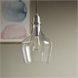 Hampton Hill Auburn 1-Light Transitional Metal and Glass Pendant in Silver