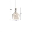 Hampton Hill Auburn 1-Light Transitional Metal and Glass Pendant in Silver