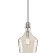 Hampton Hill Auburn 1-Light Transitional Metal and Glass Pendant in Silver