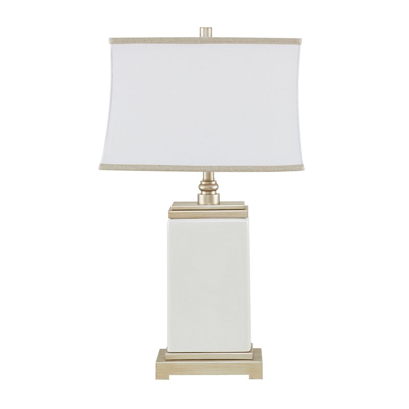 Hampton Hill Colette Ceramic and Metal Table Lamp in Off White/Ivory